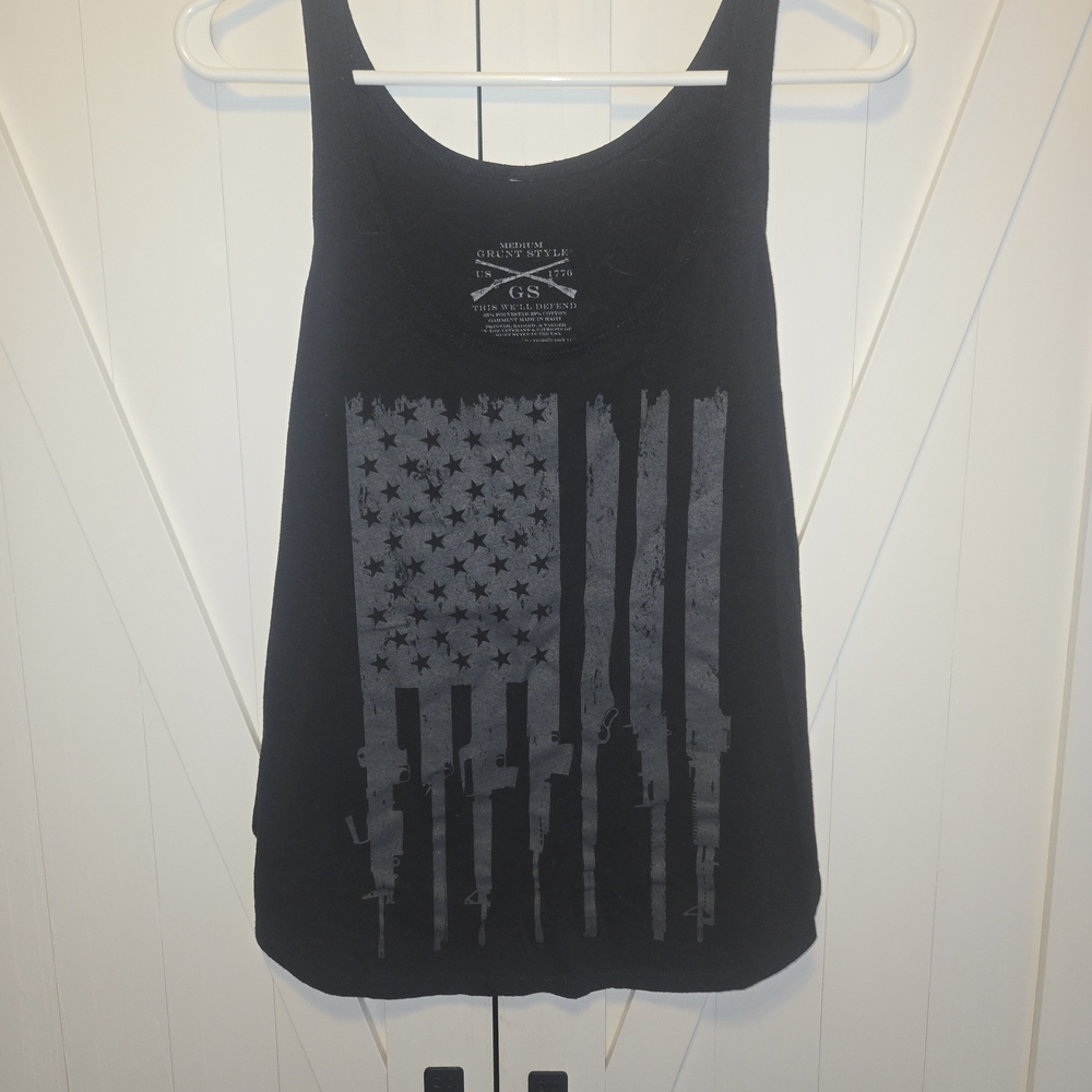 Black Graphic Tank Top